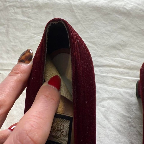 Burgundy Nina "Ricci" Suede Kitten Heels Sz 8 Narrow Whimsigoth - Picture 6 of 6